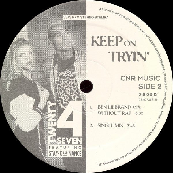 Twenty 4 Seven Featuring Stay-C And Nance – Keep On Tryin' (EX) BOX9