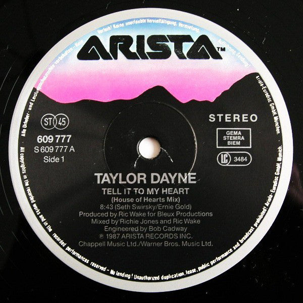 Taylor Dayne – Tell It To My Heart (House Of Hearts Mix) (NM) BOX8