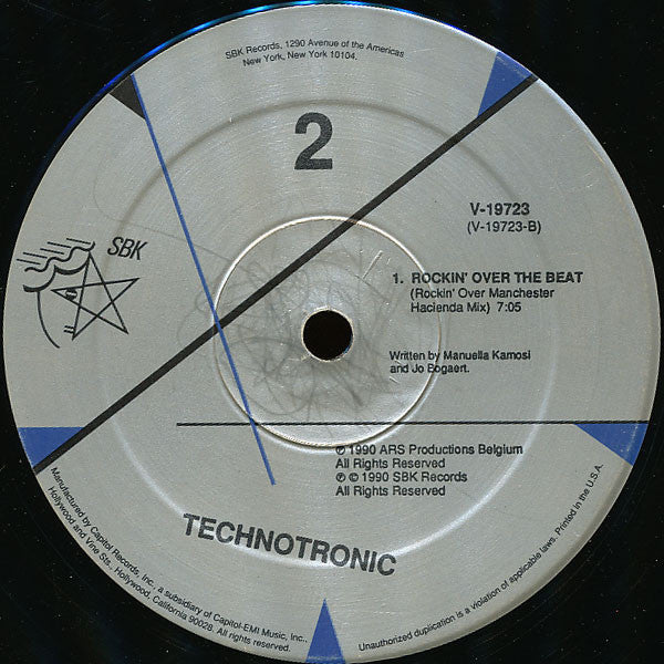 Technotronic ‎– Techno Medley / Rockin' Over The Beat (VG+, FUNDA GENÉRICA) BOX36