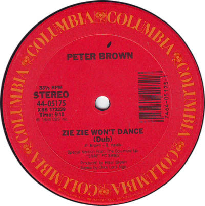 Peter Brown  – Zie Zie Won't Dance (VG+, FUNDA GENÉRICA) BOX14