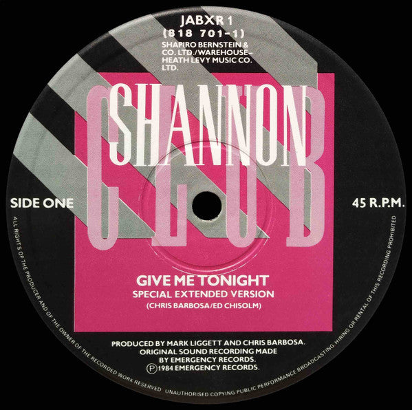 Shannon – Give Me Tonight (Remix) (NM, FUNDA VG+) BOX16