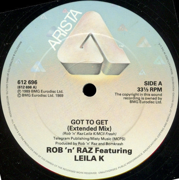 Rob 'N' Raz Featuring Leila K – Got To Get (NM, FUNDA VG+) BOX18