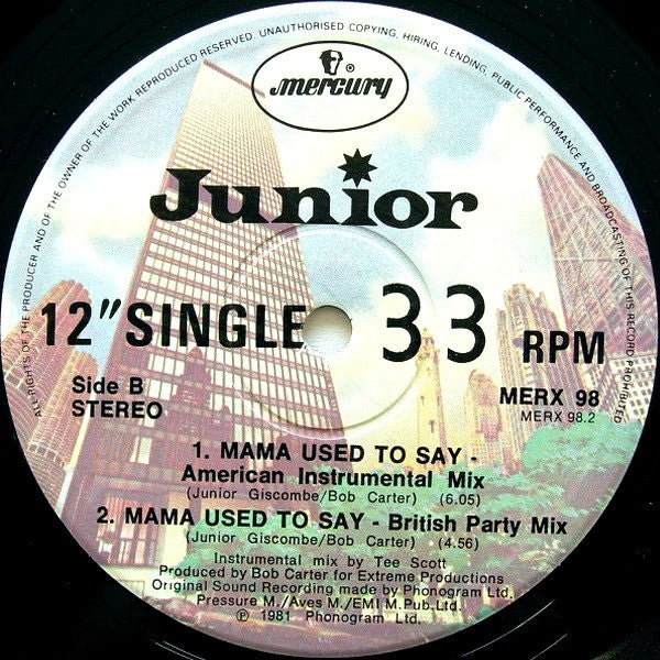 Junior – Mama Used To Say (NM, FUNDA EX) BOX8