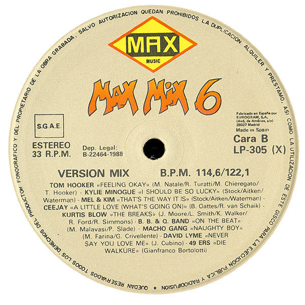 Various – Max Mix 6 (NM, FUNDA EX) BOX22