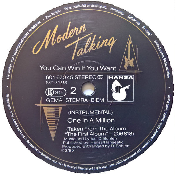 Modern Talking – You Can Win If You Want (Special Dance Version) (VG+) BOX25