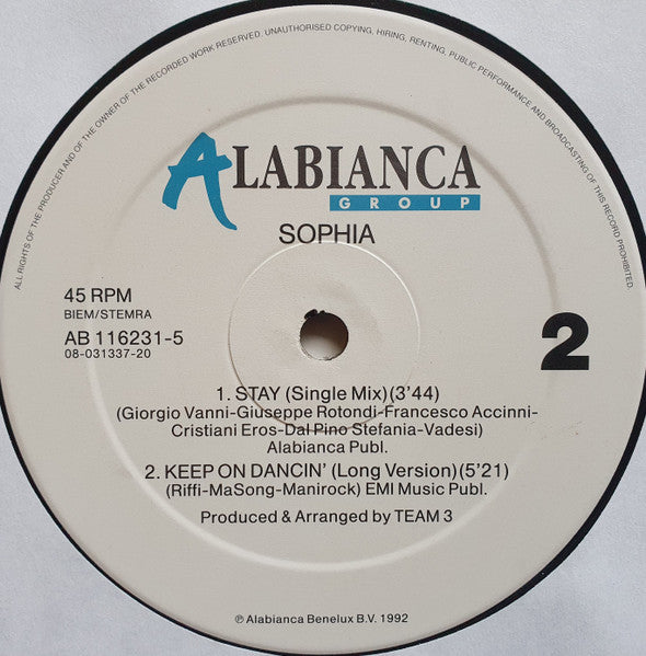 Sophia – Stay (NM) BOXE1