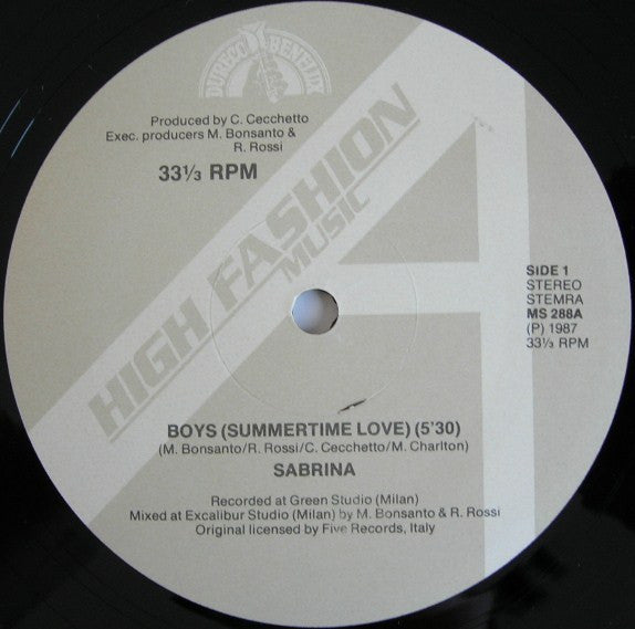 Sabrina – Boys (Summertime Love) (VG+) BOX32