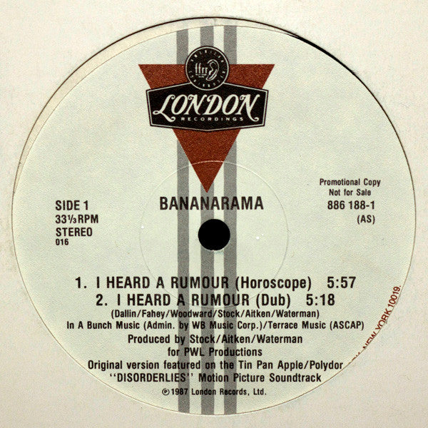 Bananarama – I Heard A Rumour (VG+FUNDA GENÉRICA) MARCADO CON LAPIZ EN GALLETA LADO 1 (BPM) BOX16