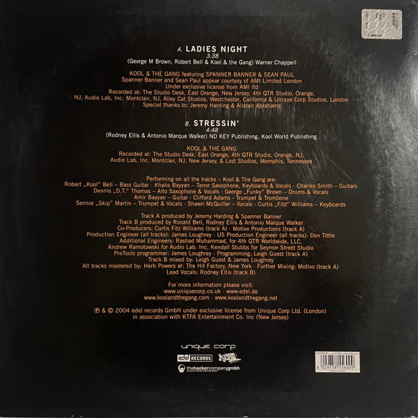 Kool & The Gang Featuring Spanner Banner & Sean Paul – Ladies Night (NM, FUNDA VG+) BOX20