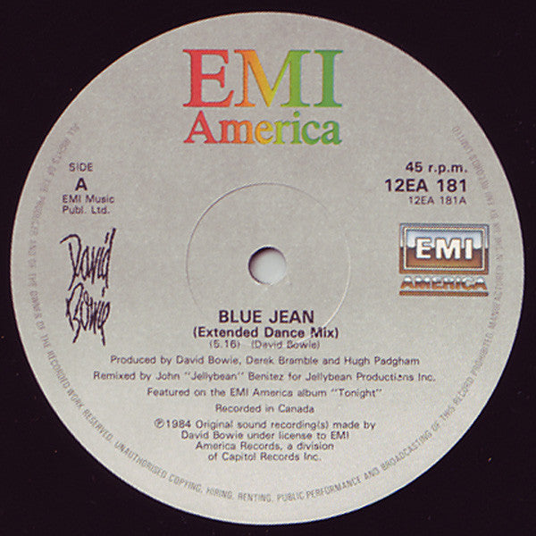 David Bowie – Blue Jean (Extended Dance Mix) (VG+) BOX36