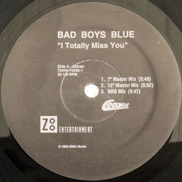 Bad Boys Blue ‎– I Totally Miss You (EX, FUNDA GENÉRICA DEL SELLO VG+) BOXE1