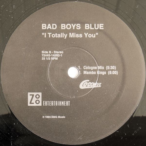 Bad Boys Blue ‎– I Totally Miss You (EX, FUNDA GENÉRICA DEL SELLO VG+) BOXE1