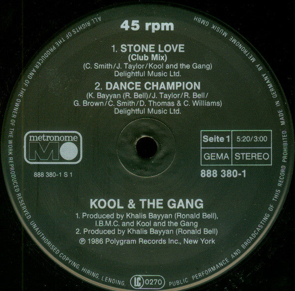 Kool & The Gang – Stone Love (Club Mix, Incluye The Throwdown Mix) (NM) BOX36