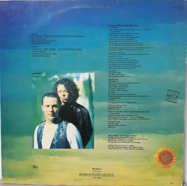 Tears For Fears – Sowing The Seeds Of Love = Plantando As Sementes Do Amor (VG+) BOX6