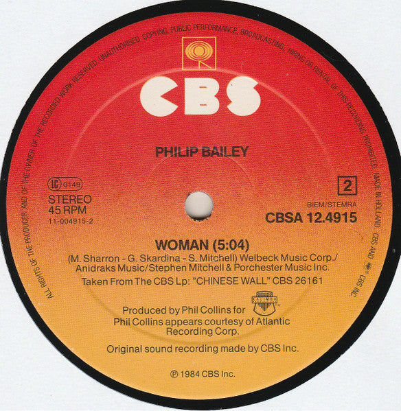Philip Bailey Duet With Phil Collins – Easy Lover (NM, FUNDA EX) BOX22