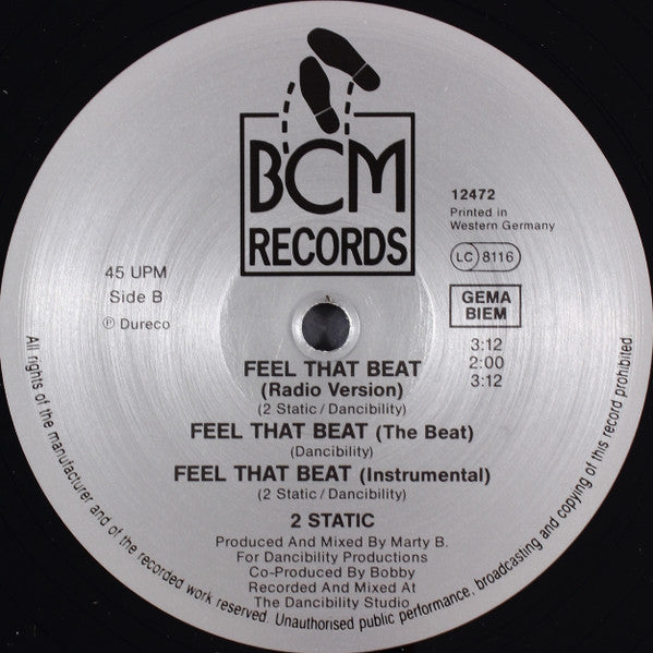 2 Static Feat. Nasty Cat– Feel That Beat (VG+) BOX12