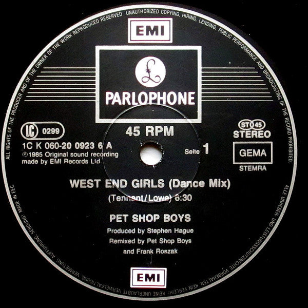 Pet Shop Boys – West End Girls (NM) BOX31