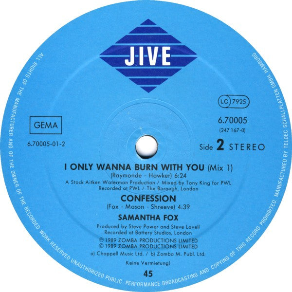 Samantha Fox – I Only Wanna Be With You (NM) BOX36