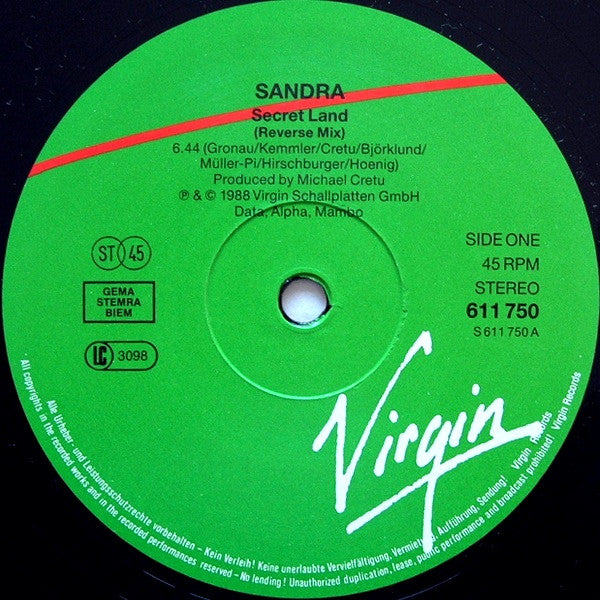 Sandra – Secret Land (Extended Version) (NM) BOX9