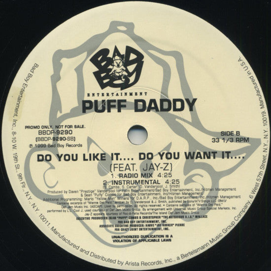 Puff Daddy – Real Niggas / Do You Like It.. Do You Want It... (NM, FUNDA GENÉRICA EX) BOX1