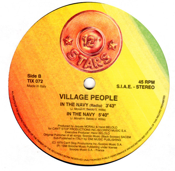 Village People – In The Navy (NM, PEQUEÑA PEGATINA EN LA GALLETA, FUNDA EX) BOX10