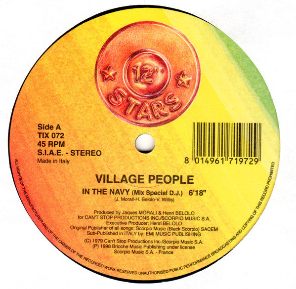 Village People – In The Navy (NM, PEQUEÑA PEGATINA EN LA GALLETA, FUNDA EX) BOX10