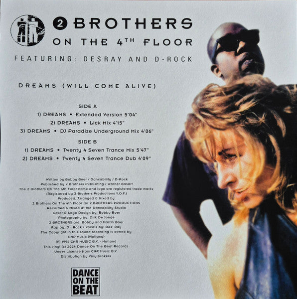 2 Brothers On The 4th Floor Featuring Des'Ray And D-Rock – Dreams (Will Come Alive) [Disco Blanco] (MINT/No Sellado NUEVO) Box17