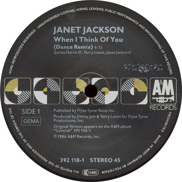 Janet Jackson – When I Think Of You (Dance Remix) (EX, FUNDA VG+) BOX36