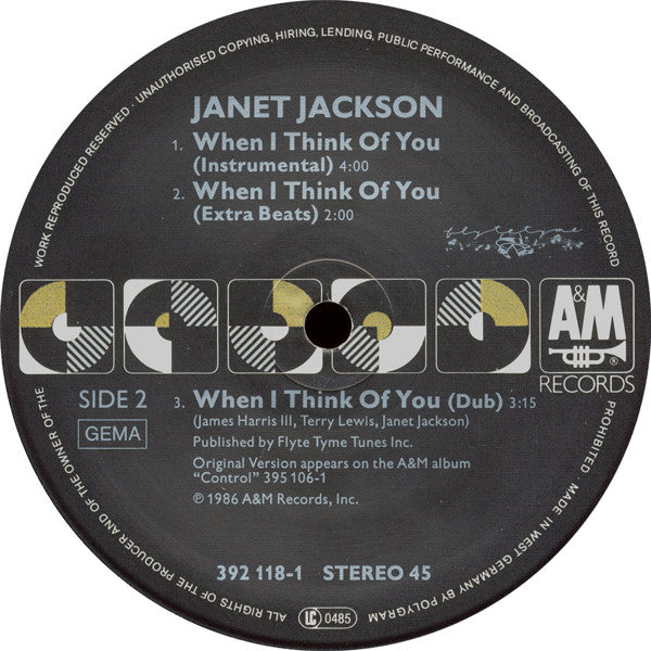 Janet Jackson – When I Think Of You (Dance Remix) (EX, FUNDA VG+) BOX36