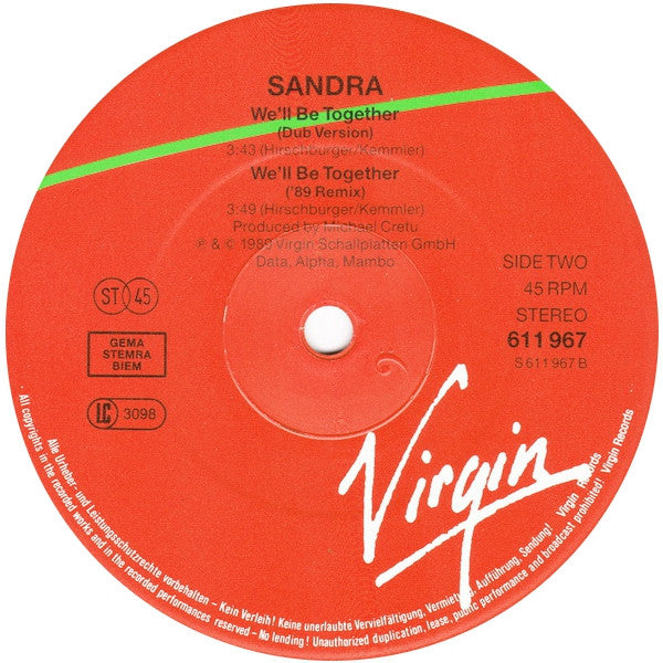 Sandra – We'll Be Together ('89 Remix) (NM,FUNDA VG+) BOX31