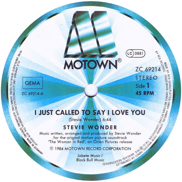 Stevie Wonder – I Just Called To Say I Love You (NM) BOX2