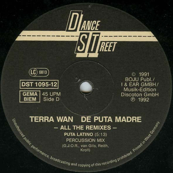 Terra Wan – De Puta Madre (All The Remixes) DISCO DOBLE (VG+) BOX14