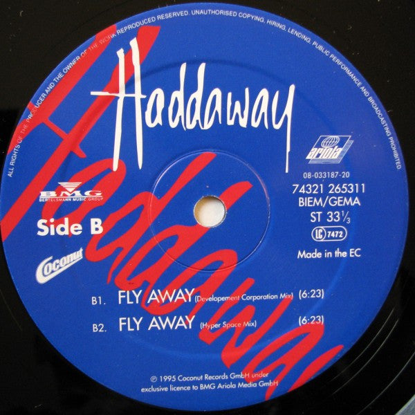 Haddaway – Fly Away (VG+) BOX1