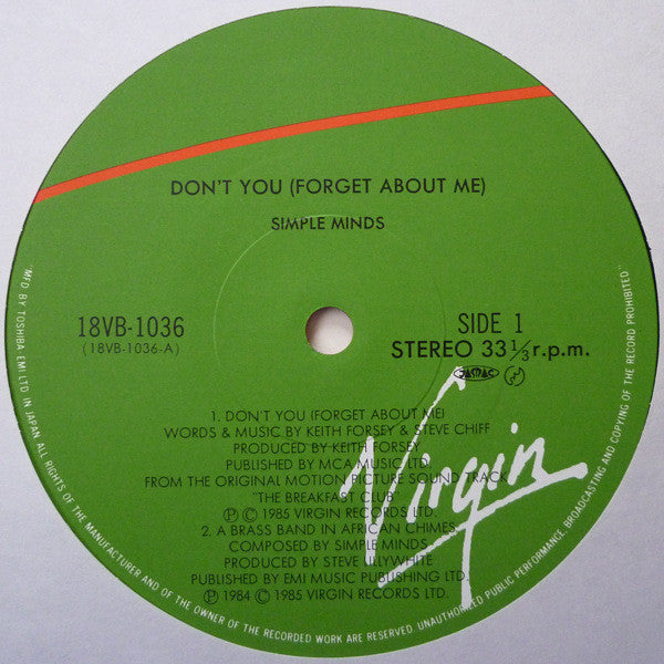 Simple Minds – Don't You (Forget About Me) (MINT, NUEVO NUNCA USADO, INCLUYE OBI AND INSERT) BOX16