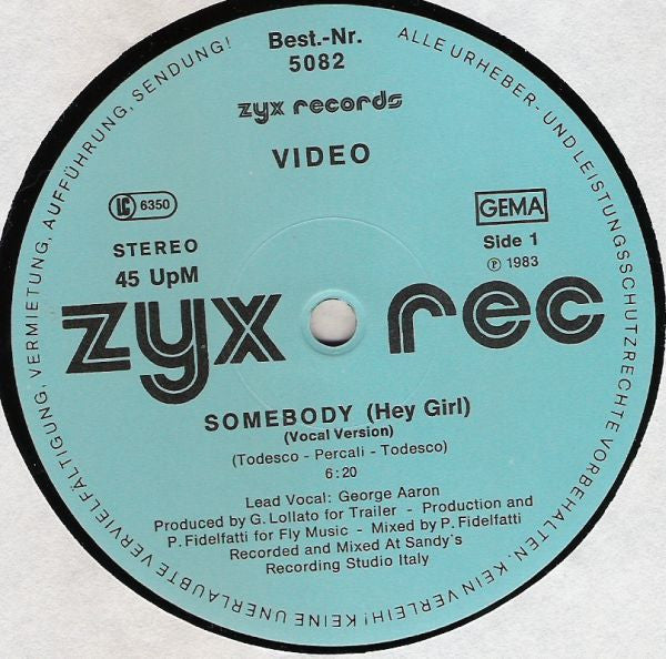 Video – Somebody (Hey Girl) (Dutch Remix) (NM, FUNDA VG+) BOX6