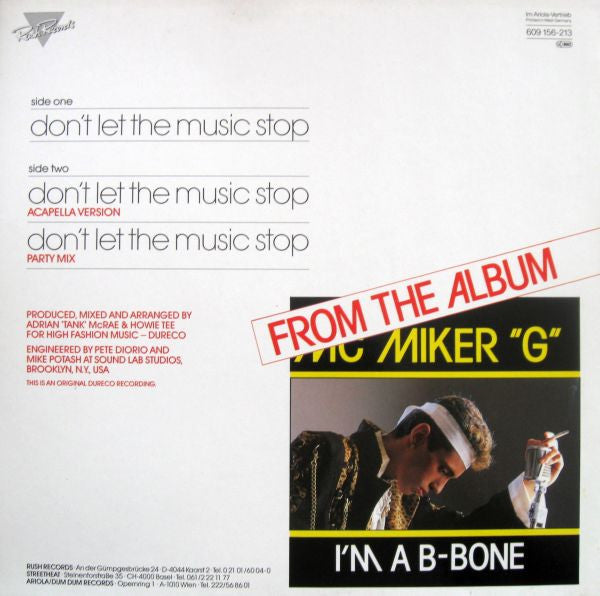MC Miker "G" – Don't Let The Music Stop (VG+) BOX20