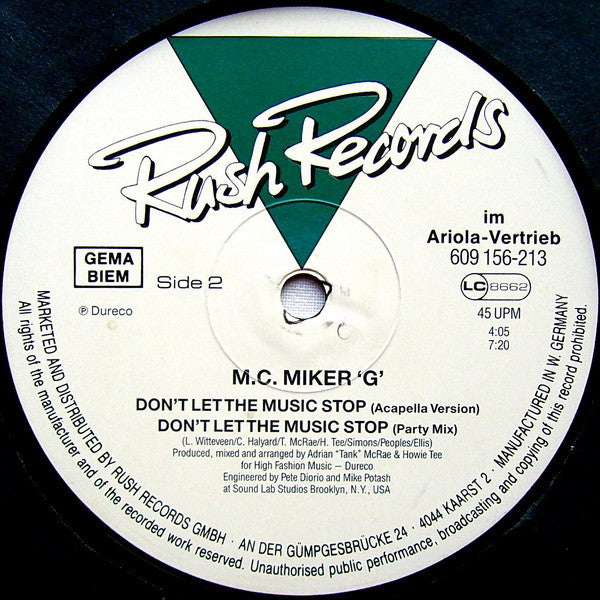 MC Miker "G" – Don't Let The Music Stop (VG+) BOX20