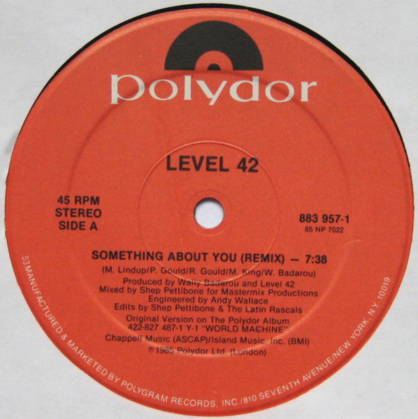 Level 42 – Something About You (NM, FUNDA GENÉRICA DE SELLO) BOX21