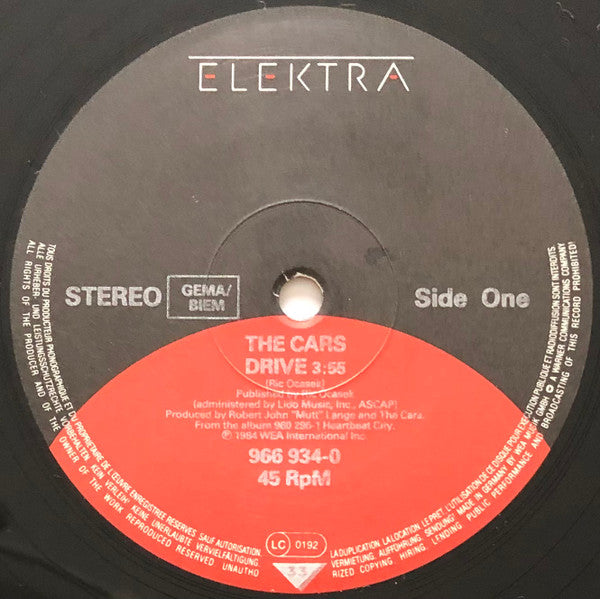 The Cars – Drive  (VG+,Funda ligeramente dañada por la retirada de una pequeña pegatina." ver foto) BOX22