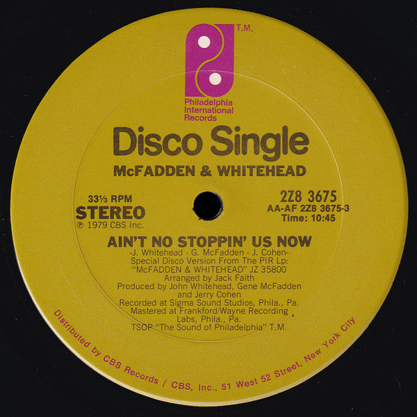 McFadden & Whitehead – Ain't No Stoppin' Us Now (VG+, FUNDA GENÉRICA) BOX12