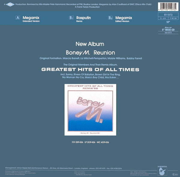 Boney M. – Megamix (Extended Version) (NM, FUNDA EX) BOX23