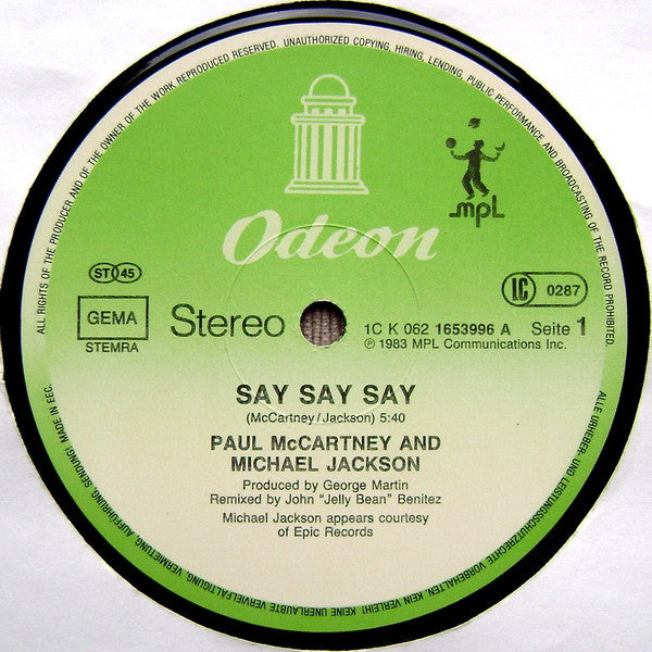 Paul McCartney & Michael Jackson – Say Say Say (NM, FUNDA EX) BOX22