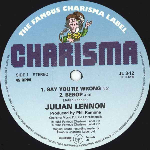 Julian Lennon – Say You're Wrong/Too Late For Goodbyes (Long Version) (VG+) BOX25