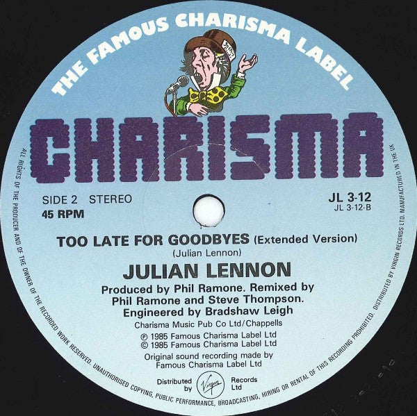 Julian Lennon – Say You're Wrong/Too Late For Goodbyes (Long Version) (VG+) BOX25