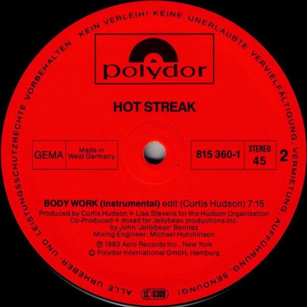 Hot Streak – Body Work (NM) BOX27