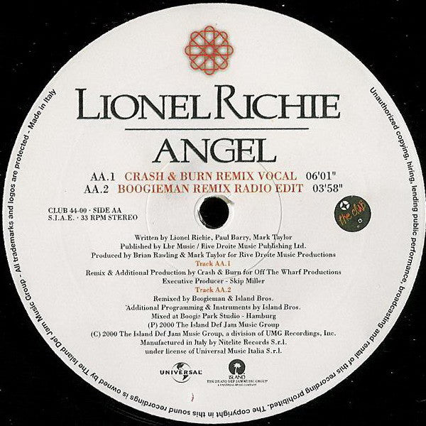 Lionel Richie – Angel (NM, FUNDA VG+) BOX21