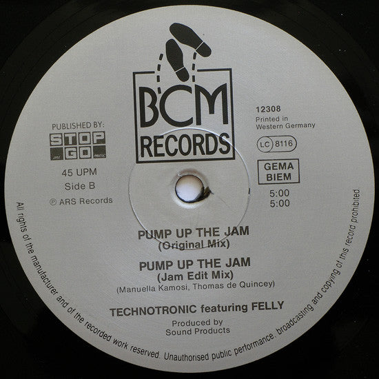 Technotronic Featuring Felly – Pump Up The Jam (VG+) BOX8