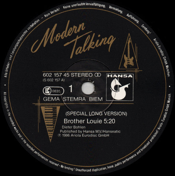 Modern Talking – Brother Louie (Special Long Version) (NM, FUNDA VG+)) BOX27