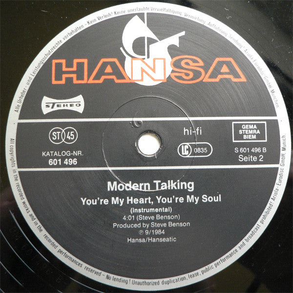 Modern Talking – You're My Heart, You're My Soul (NM) BOX35