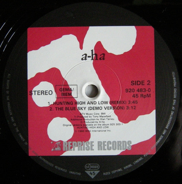 a-ha – Hunting High And Low (NM, FUNDA EX) BOX25